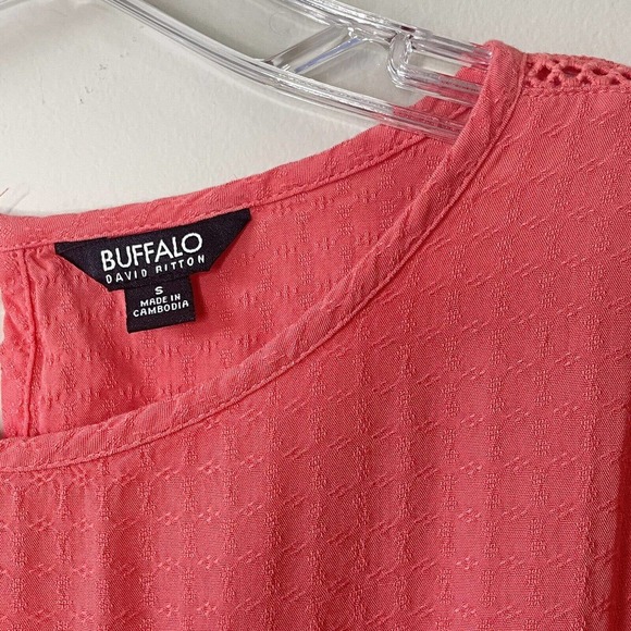 Buffalo David Bitton Shirt Women’s Small Coral Blouse Top - Picture 3 of 5